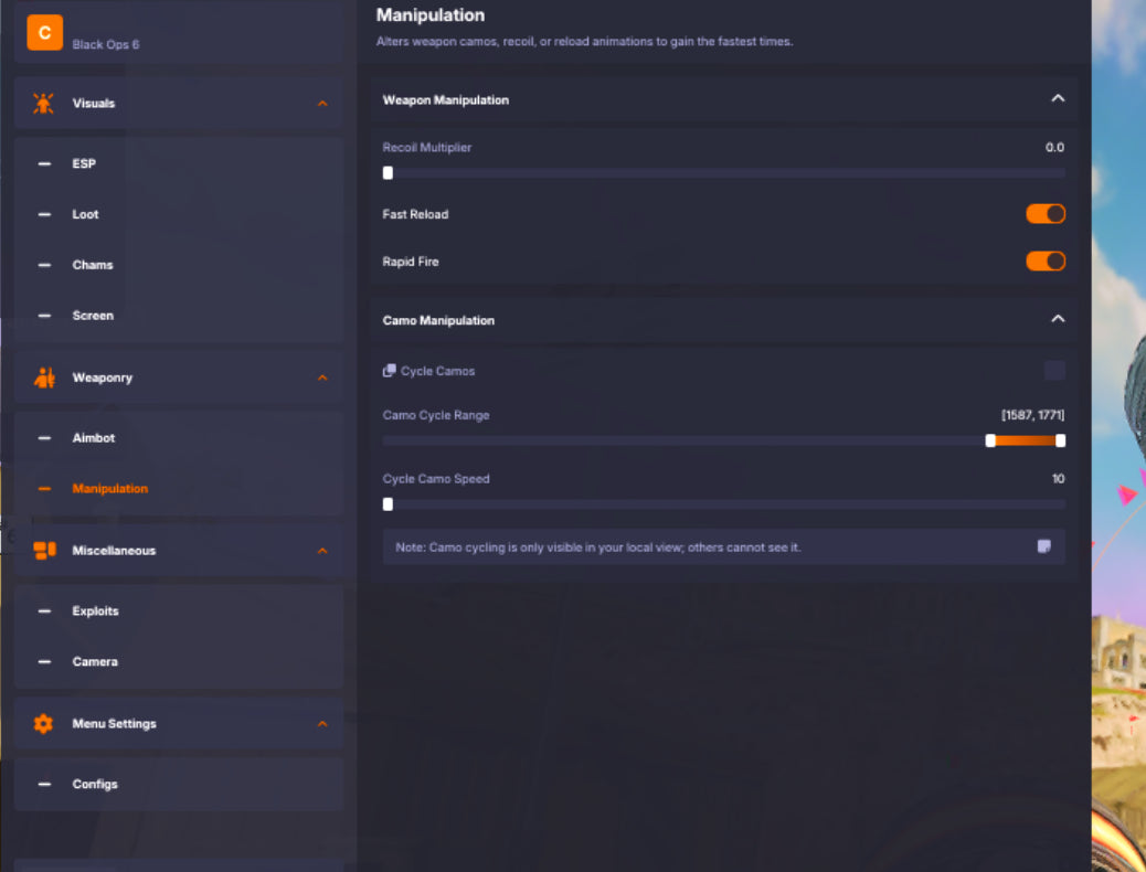 BO6/WZ Rage Menu (Black)